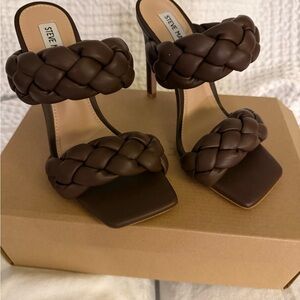 Steve Madden Dark Brown Braided Heels